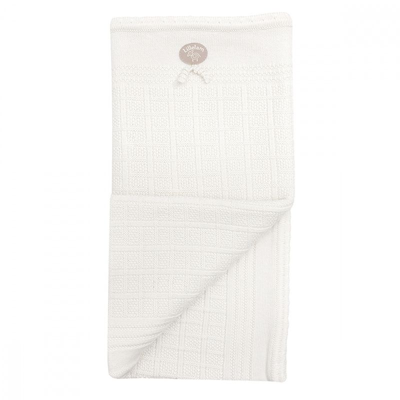 Lillelam Pledd ull classic hvit