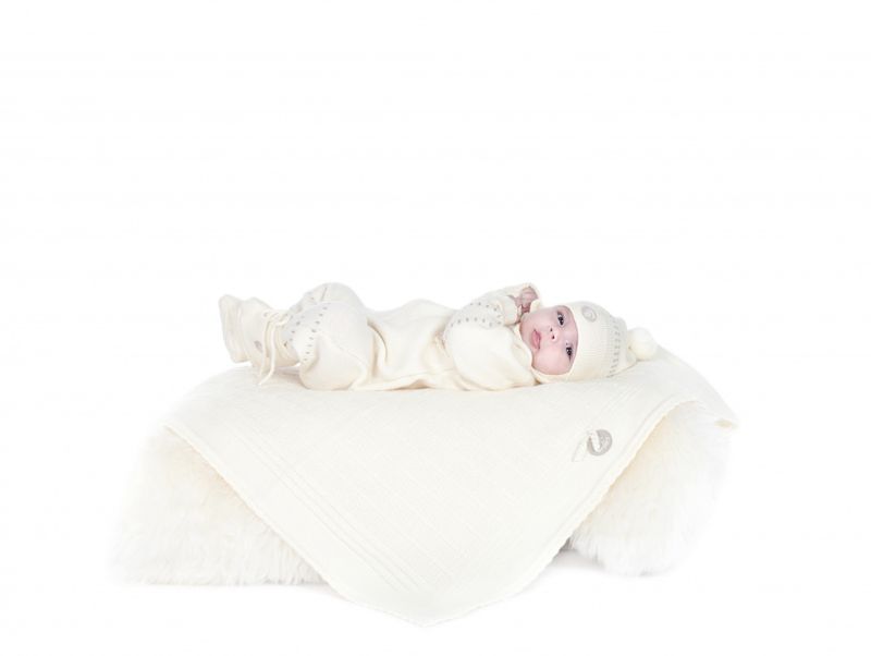 Lillelam Pledd ull classic hvit