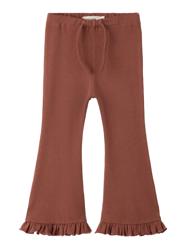 Lil`Atelier Thoro bootcut bukse mahogany