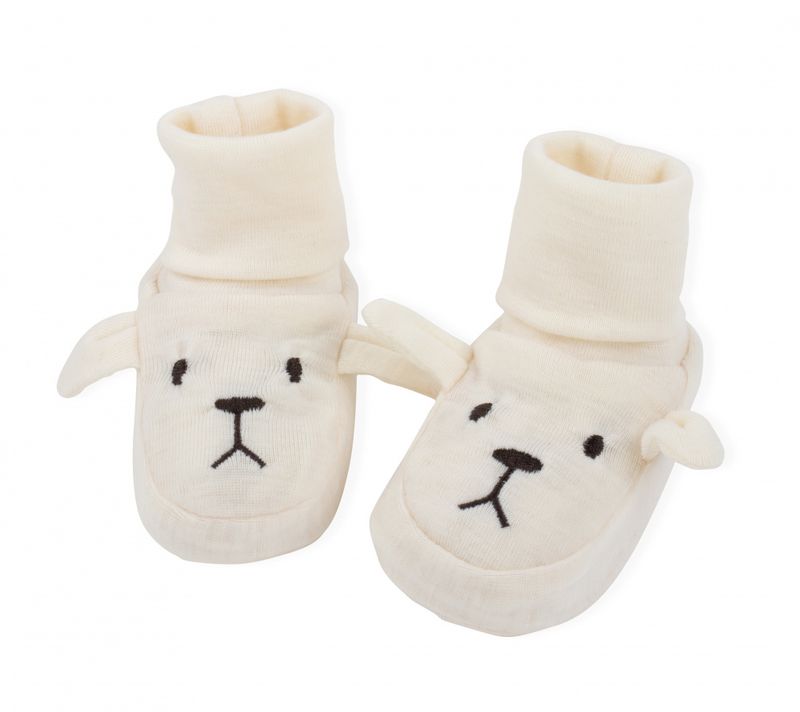 Lillelam Lammi ull tøffel gavepakke hvit