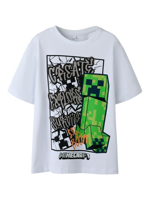 Hovedbilde Name It Minecraft Mase t-shirt bright white