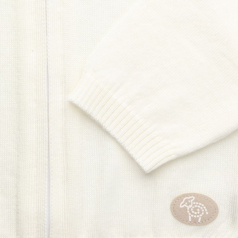 Lillelam Jakke ull zip tynn hvit