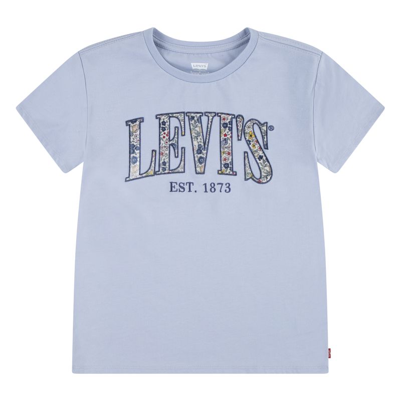 Levi`s T-shirt blomst skrift logo kentucky blue