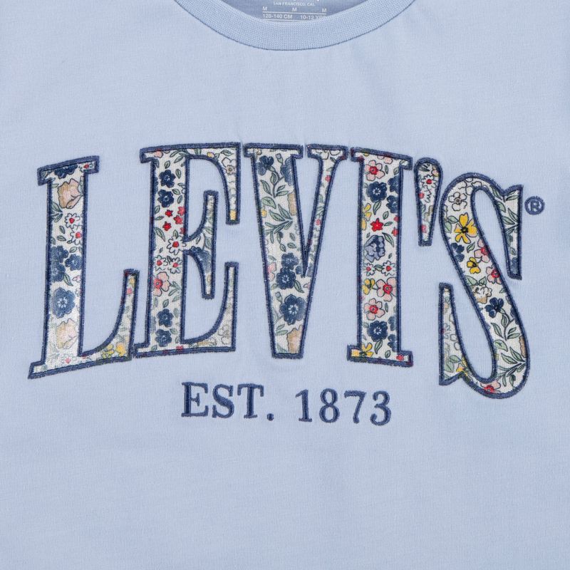 Levi`s T-shirt blomst skrift logo kentucky blue