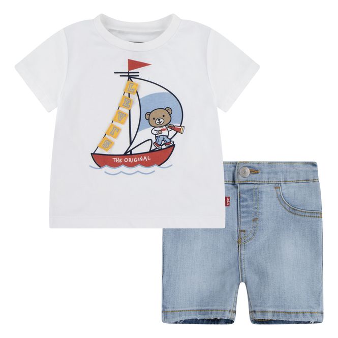 Hovedbilde Levi`s Shortssett seilbåt bright white