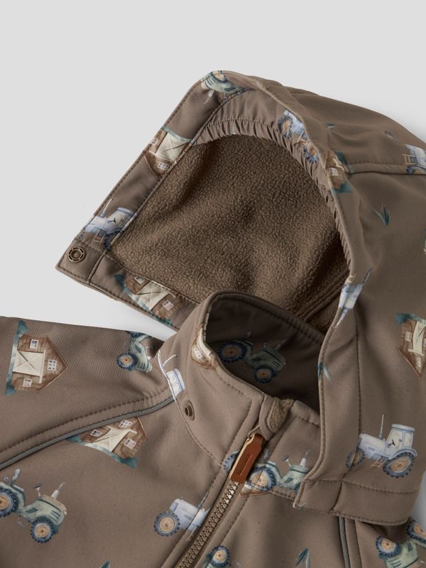 Name It Alfa softshell dress walnut aop farm traktor
