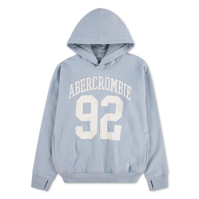 Hovedbilde Abercrombie Hettegenser 92 front print blue fog