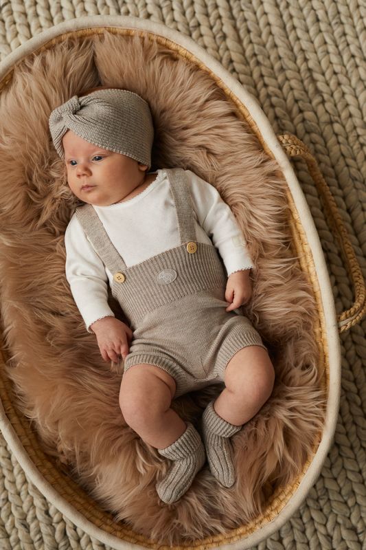 Lillelam Baby natur romper ull lys beige