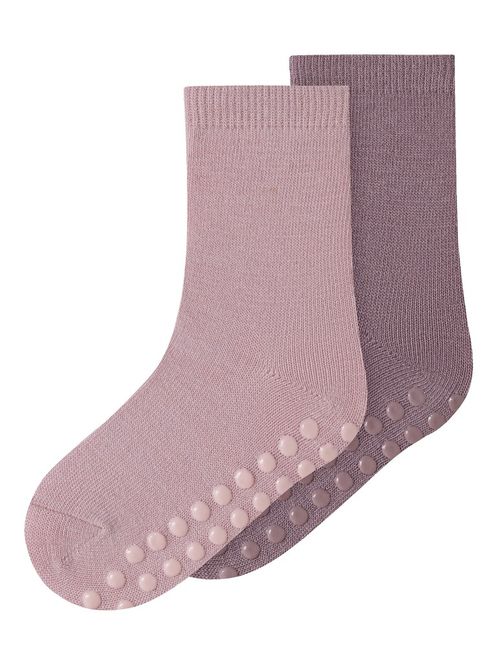 Hovedbilde Name It ull sokker 2-pk med antiskli violet ice 