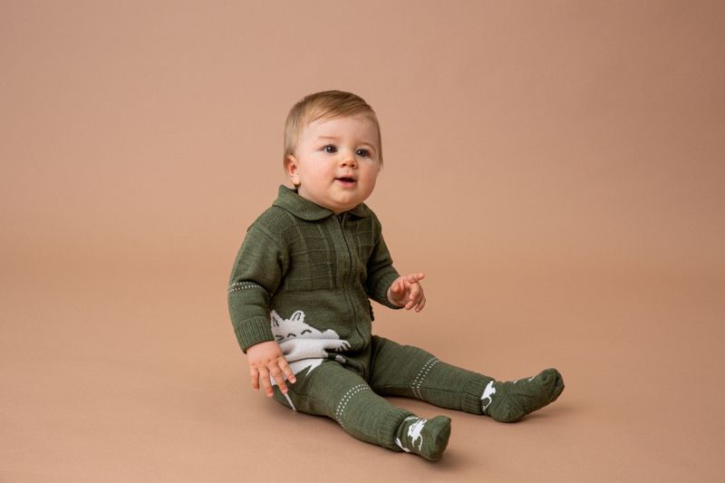 Lillelam Mummi ull sparkedress oliven