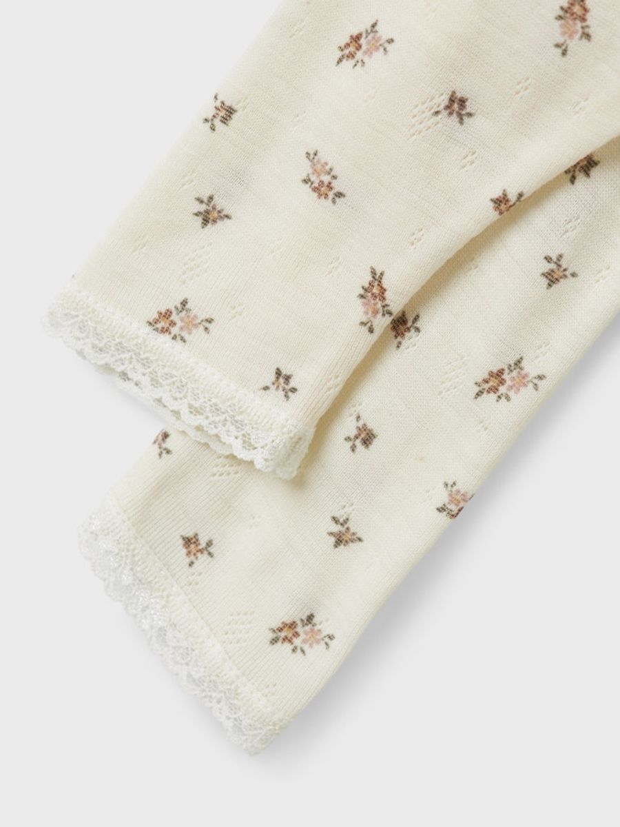 Name It Wang ull legging snow white blomster